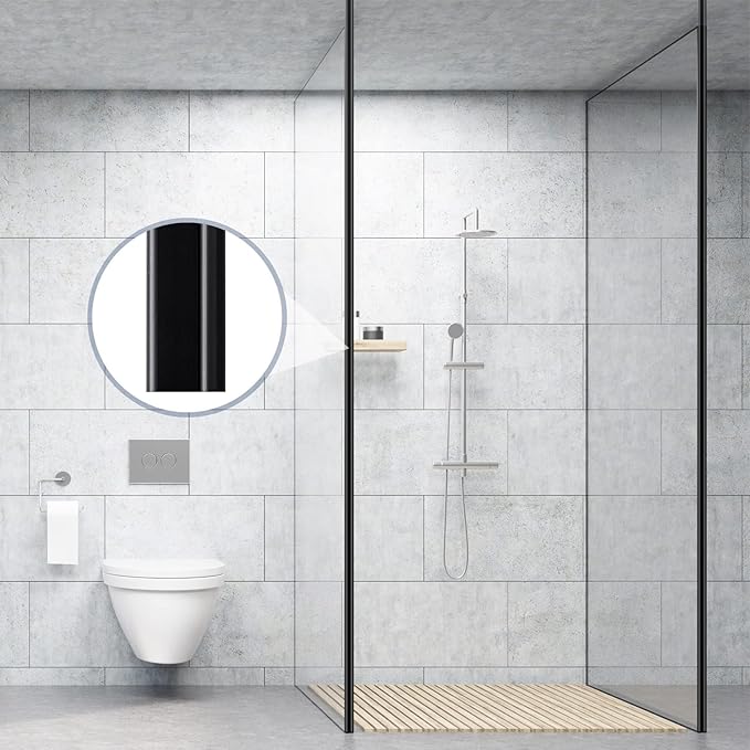 134" Magnetic Seals Strip Flexible Black Roll for Framed & Semi-Framed Shower Doors