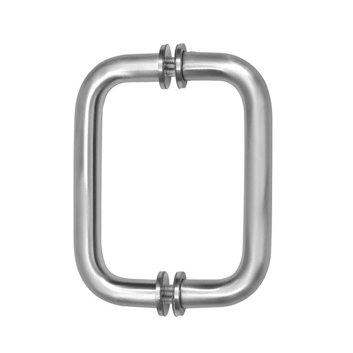 6" Tubular Back-to-Back Shower Door Handle,3/4" Diameter Pull Handles with Metal Washers, for 1/4"- 1/2" Thick Glass and 1-3/8" - 2-1/6" Thick Wooden or Metal Doors Satin Chrome