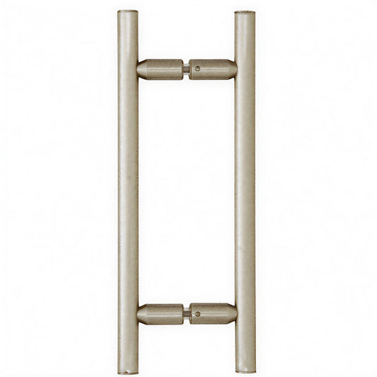 Ladder Style 8" Push Pull Door Handle Back to Back Brushed Nickel