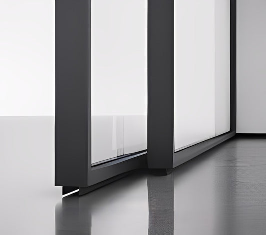 Aluminum Framed Stacking Door Double 8mm Tempered Glass Sliding Doors matte black