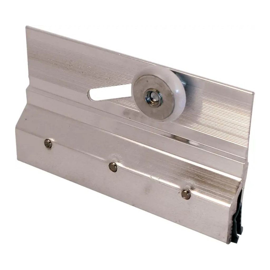 Frameless Shower Door Top Rollers 3/4" Round Plastic Wheels with Ball Bearings, Chrome Bracket Assembly, Replacement Hardware Brushed Chrome