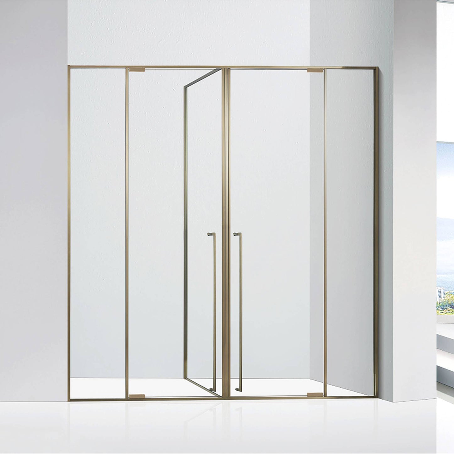 High Quality Bathroom Aluminum Framed Shower Room ST-9007 with T-shaped Three Fixed and Two Active Door