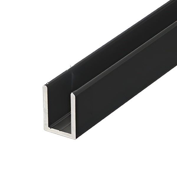 Matte Black Finish 1/2'' Inside Dimension Aluminum U-Channel 36'' Length (Pack of 4)