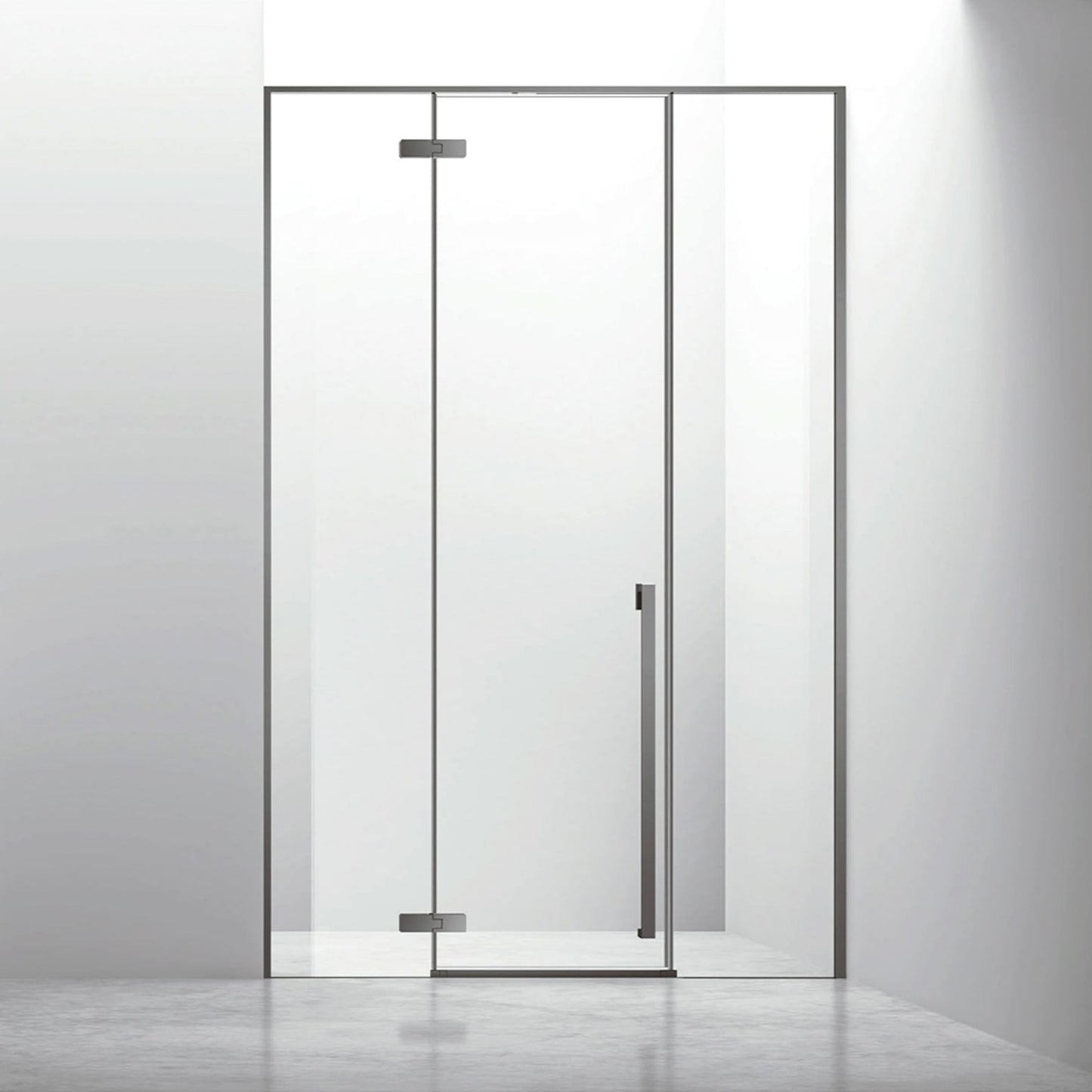 Modern Swing Shower Door Room Matte Black Framed Glass Enclosure for Bathroom ST-9015