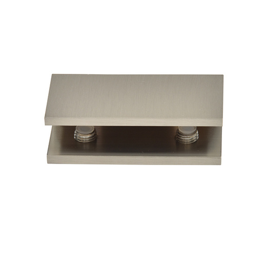 No Drill Fixed Panel Glass Clamps Brushed_Nickel