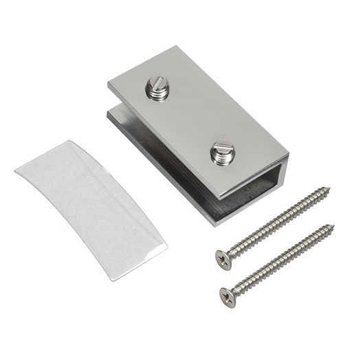 No Drill Fixed Panel Glass Clamps Polished Chrome