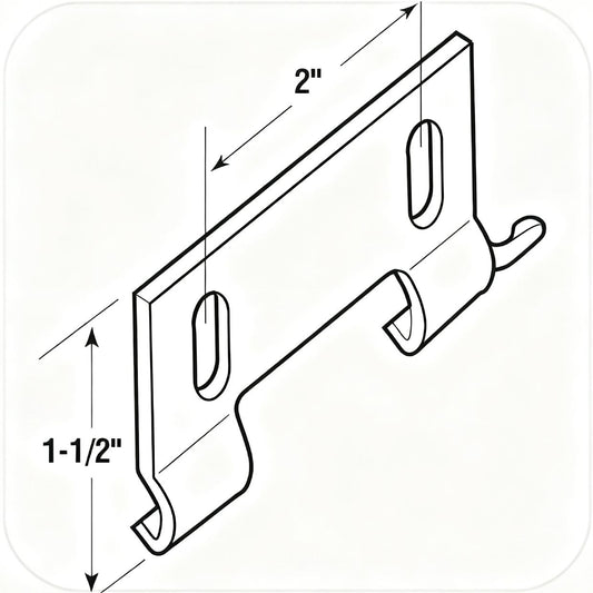 Shower Door Bottom Hook Guide Size, 2 In. Hole Center Spacing, Plastic Construction, Gray in Color