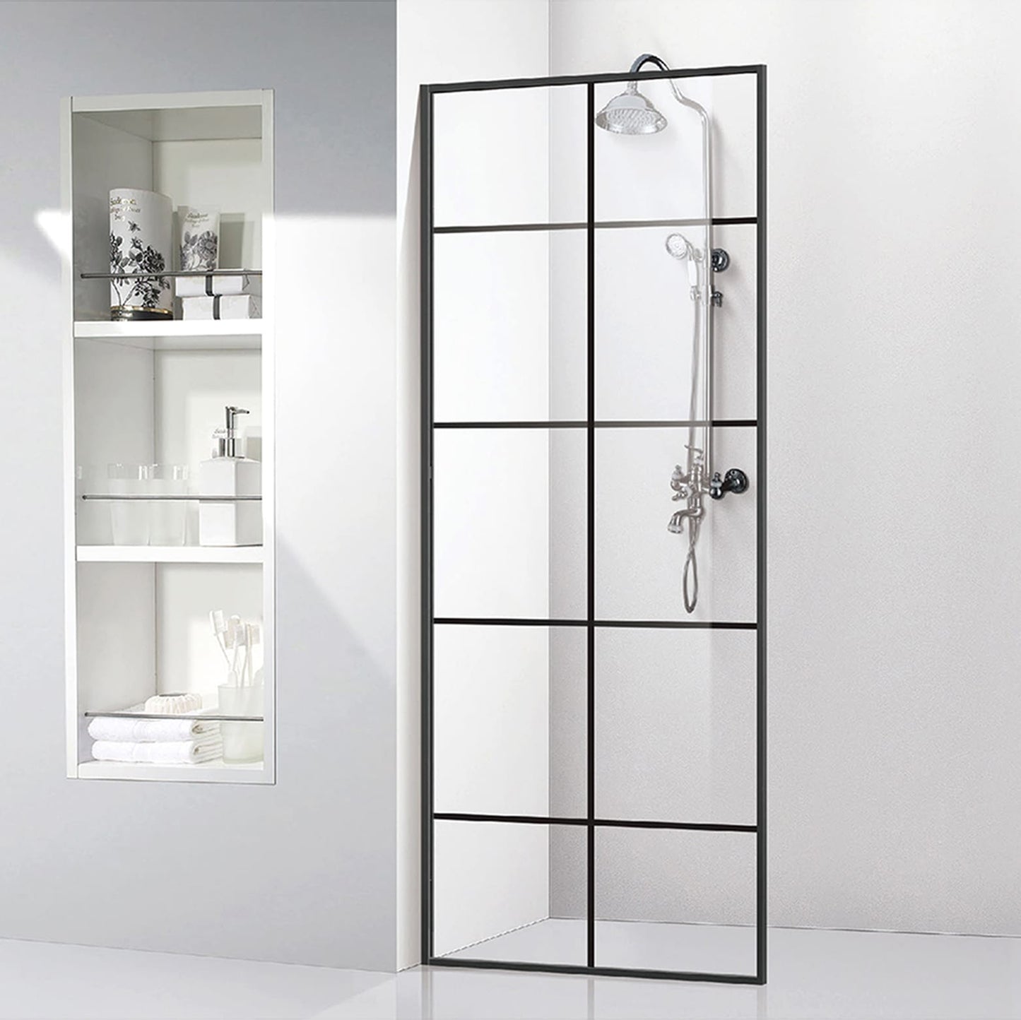Single Customized Walk-in Shower Screen Factory Good Price Supply Simple Shower Door ST-9048