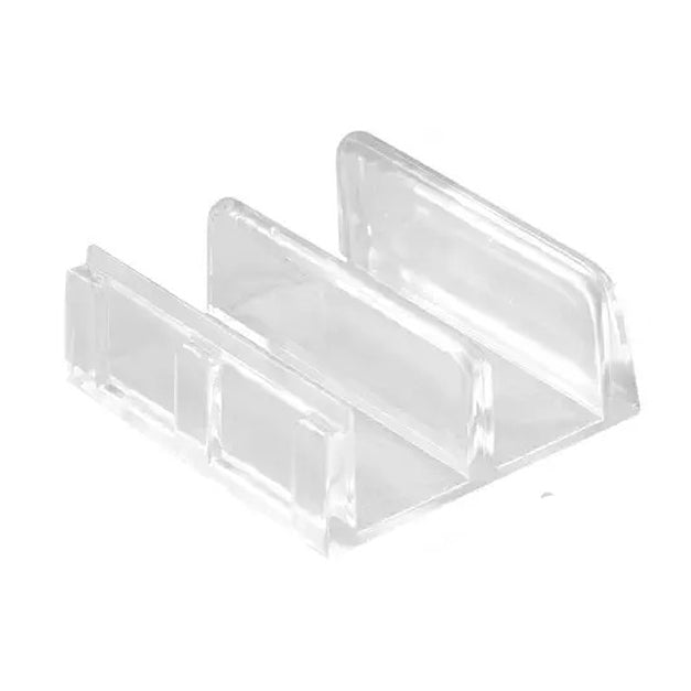 Sliding Shower Door Bottom Guide, 1/2 In. Channels, Plastic Construction, Clear ,for use with up to 1/2 inch thick glass panels