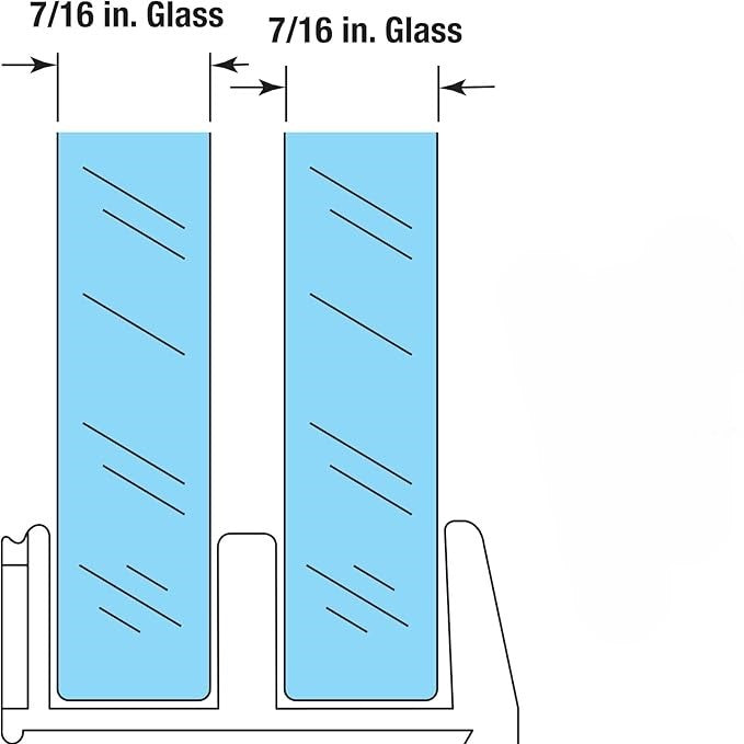 Sliding Shower Door Bottom Guide Size, 1/2 In. Channels, Plastic Construction, Clear ,for use with up to 1/2 inch thick Tempered glass panels