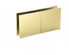 Square 180 Degree Glass to Glass Movable Transom Clamps Satin Brass