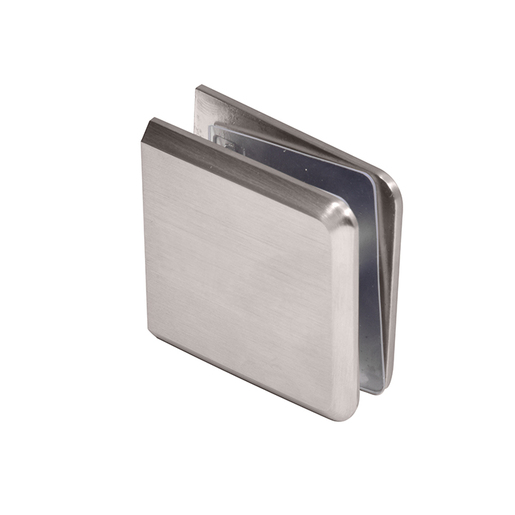 Square Beveled Glass Clamps Brushed Nickel