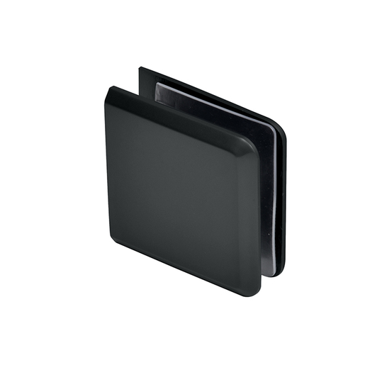 Square Beveled Glass Clamps Matte Black