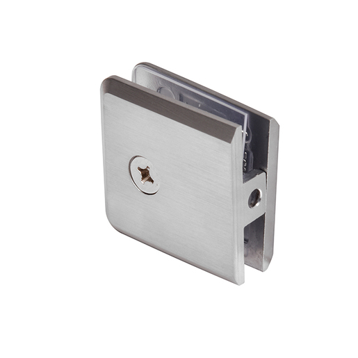 Square Beveled Glass Clamps BrushedChrome