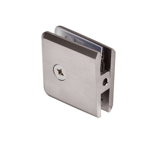 Square Beveled Glass Clamps BrushedNickel