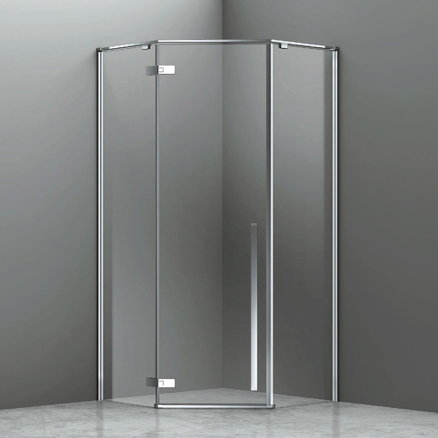 Tempered Glass Shower Doors Modern Framed Diamond Hinge Sliding Corner Shower Base Screen Bathroom Use ST-9016
