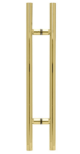 Ladder Style 24" Push Pull Door Handle Back to Back Polished Brass