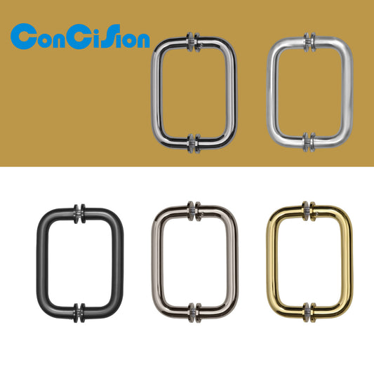 6" Tubular Back-to-Back Shower Door Handle，3/4" Diameter Pull Handles with Metal Washers, for 1/4"- 1/2" Thick Glass and 1-3/8" - 2-1/6" Thick Wooden or Metal Doors