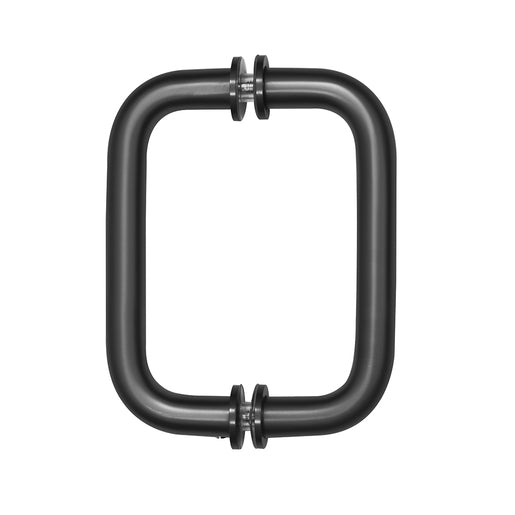 6" Tubular Back-to-Back Shower Door Handle，3/4" Diameter Pull Handles with Metal Washers, for 1/4"- 1/2" Thick Glass and 1-3/8" - 2-1/6" Thick Wooden or Metal Doors Matte Black