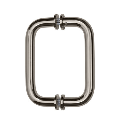 6" Tubular Back-to-Back Shower Door Handle，3/4" Diameter Pull Handles with Metal Washers, for 1/4"- 1/2" Thick Glass and 1-3/8" - 2-1/6" Thick Wooden or Metal Doors Polished Nickel