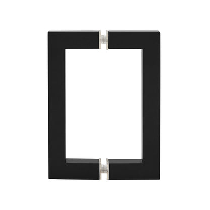 6" Shower Door Pull Handle, Back to Back Shower Door Handle Compatible with 1/3" to 1/2" Glass Thick  Matte Black with 304 Stainless Steel