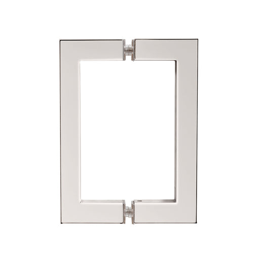 6" Shower Door Pull Handle, Back to Back Shower Door Handle Compatible with 1/3" to 1/2" Glass Thick  Polished Nickel with 304 Stainless Steel
