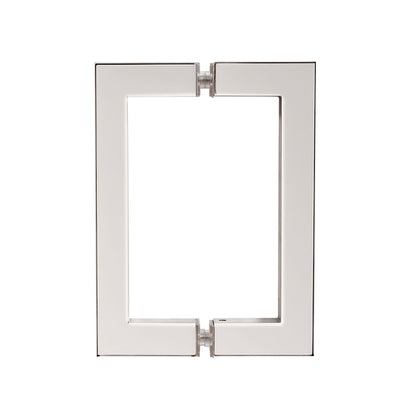 6" Shower Door Pull Handle, Back to Back Shower Door Handle Compatible with 1/3" to 1/2" Glass Thick  Polished Nickel with 304 Stainless Steel