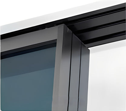 Aluminum Framed Stacking Door Double Tempered Glass Sliding Doors matte black