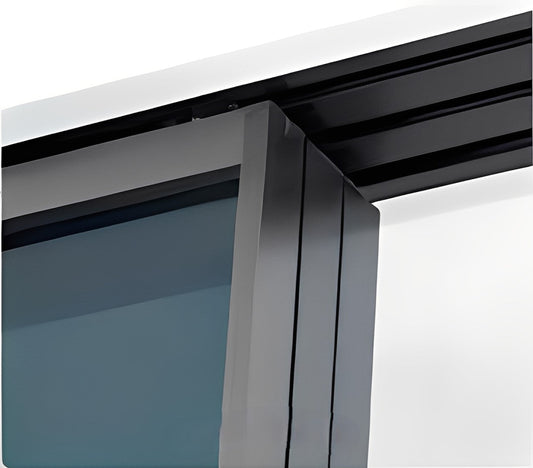 Aluminum Framed Stacking Door Double Tempered Glass Sliding Doors matte black