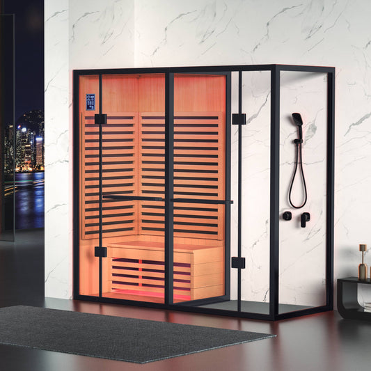 Black Family Use Traditional Dry Steam Wooden Sauna House SA-8801 