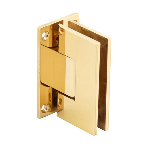 Shower Hinge Square Full Back Plate  Mount for 8-12mm Glass Gold