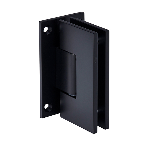 Shower Hinge Square Full Back Plate  Mount for 8-12mm Matte Black
