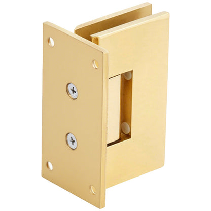 Shower Hinge Square Full Back Plate  Mount for 8-12mm Glass French Gold