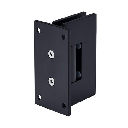 Shower Hinge Square Full Back Plate  Mount for 8-12mm  Black