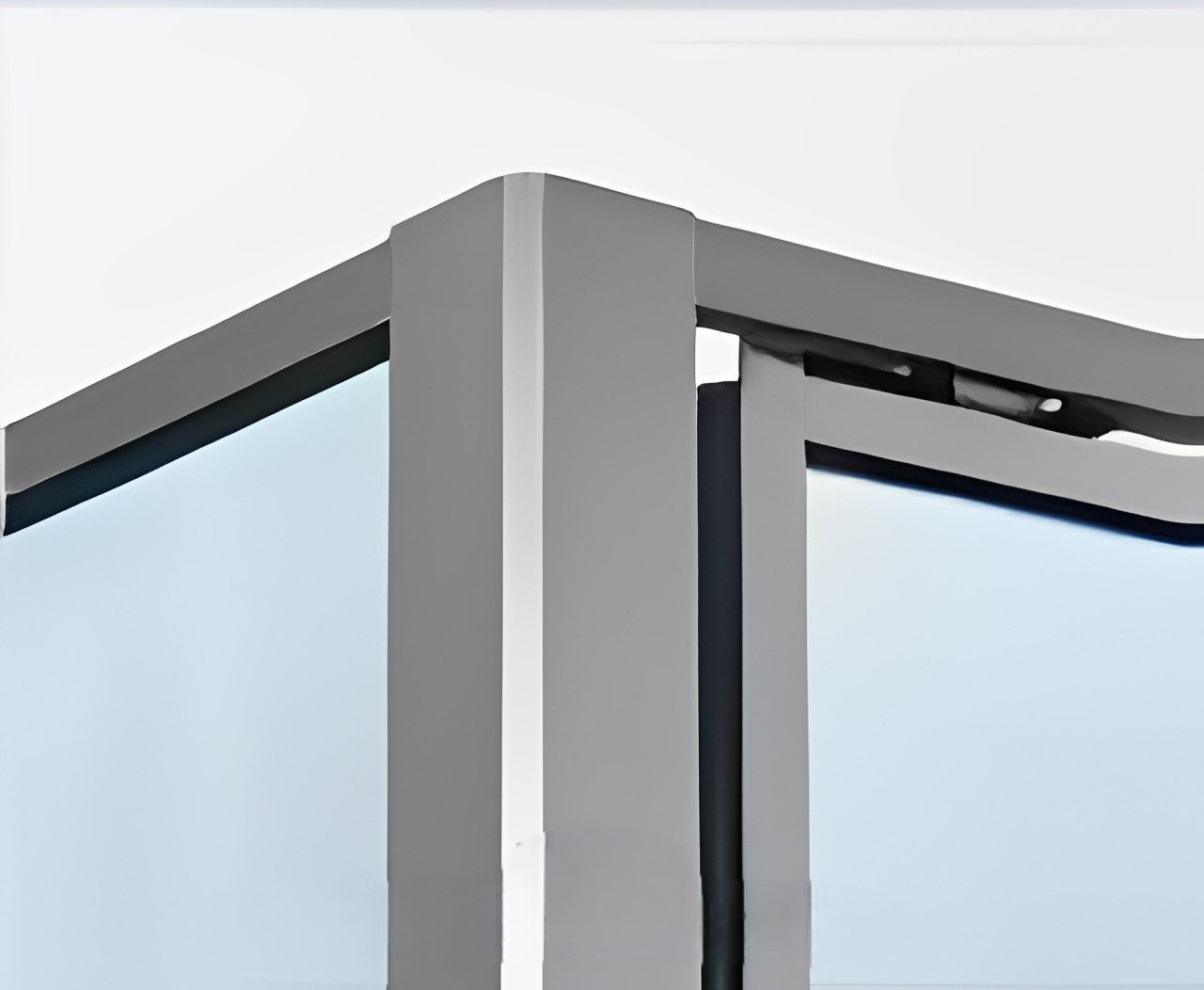 Corner shower enclosure and tempered glass matte black