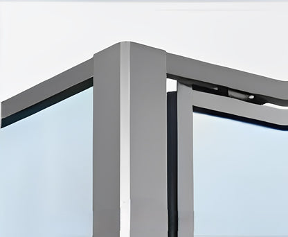 Corner shower enclosure and tempered glass matte black