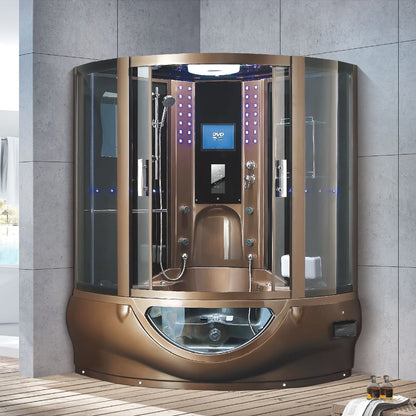 Curved Steam Shower Tub Combo Steam Room GA-6001