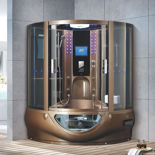 Curved Steam Shower Tub Combo Steam Room GA-6001