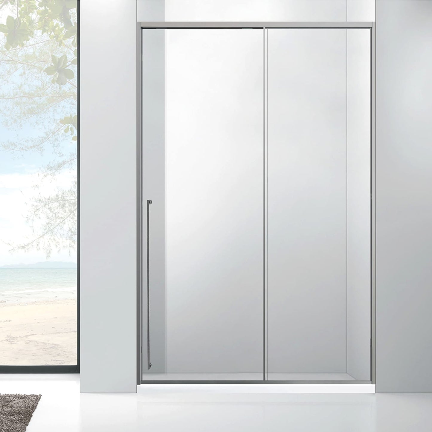 Custom Size Factory Direct Sale Gun Gray Brushed Frame Bathroom Glass Door Shower Sliding Door ST-9036