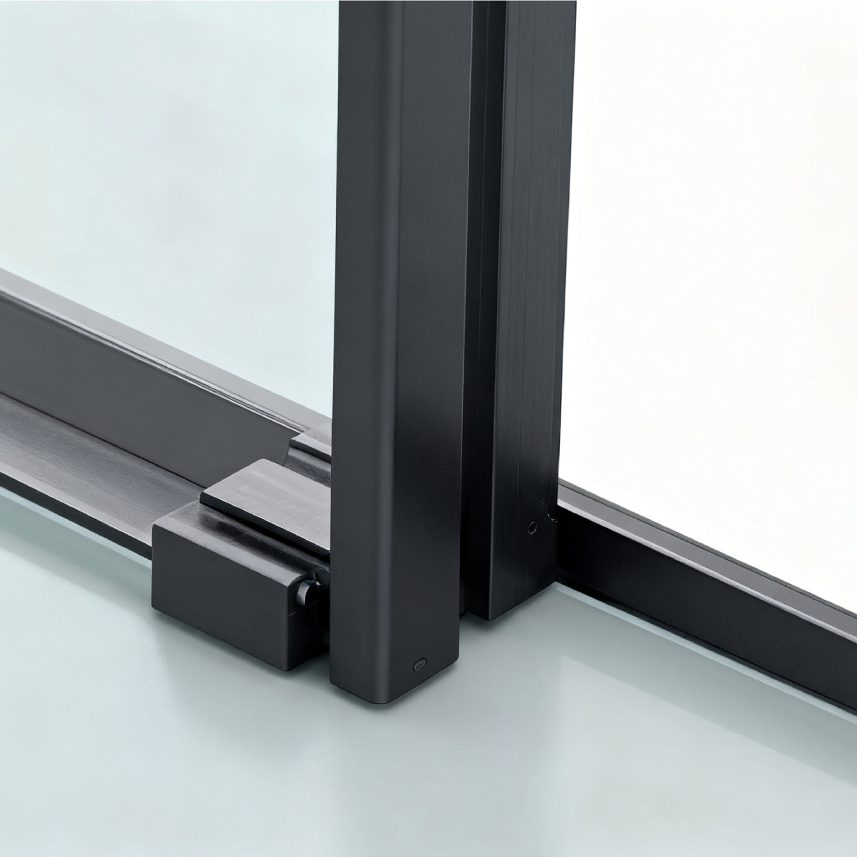 Double sliding doors with tempered glass