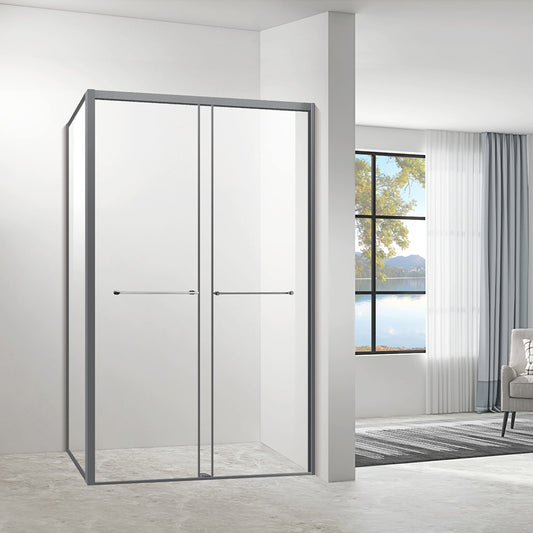 Factory-Custom Corner Shower Enclosures for Bathrooms Double sliding doors with tempered glass ST-9037