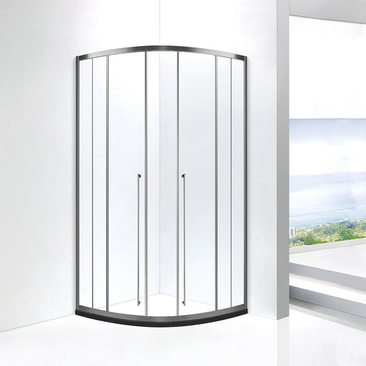 Factory Direct Supplier Bathroom Easy Installation 8mm Tempered Glass Corner Sector Sliding Door Shower Cabin Room ST-9043