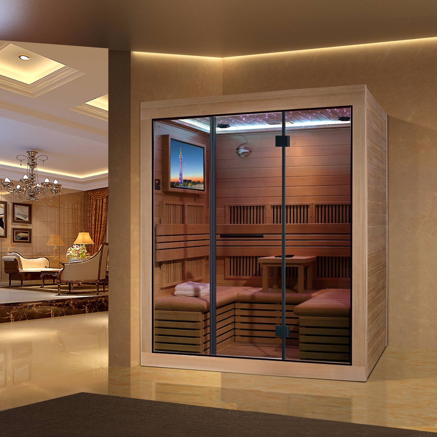 Family Use Traditional Dry Steam Wooden Sauna House SA-8815