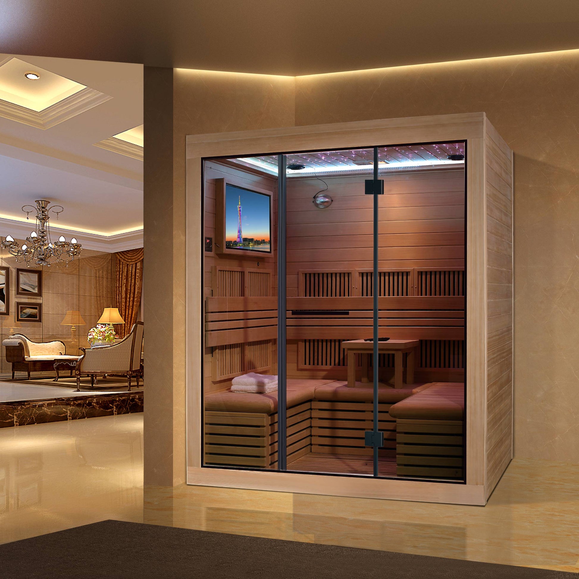 Family Use Traditional Dry Steam Wooden Sauna House SA-8815