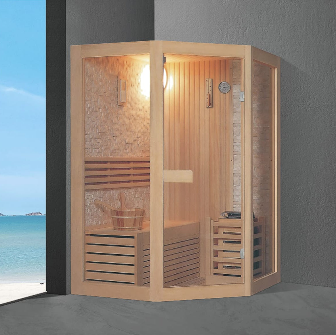 Family Use Traditional Dry Steam Wooden Sauna House SA-8910