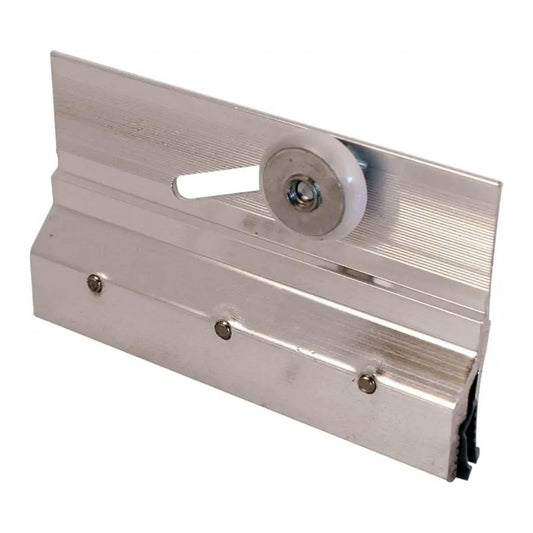 Frameless Shower Door Top Rollers 3/4" Round Plastic Wheels with Ball Bearings, Chrome Bracket Assembly, Replacement Hardware Brushed Chrome