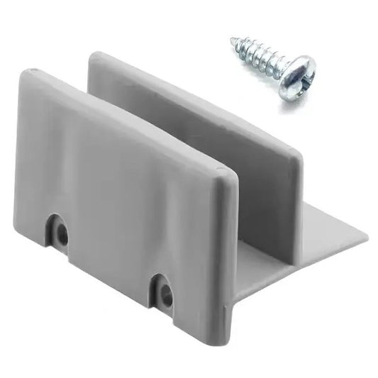 Gray Sliding Shower Door Bottom Guide, 1/2 In. Channel, for use with up to 7/16 inch thick glass panels