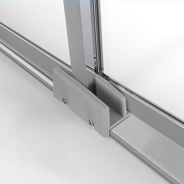 Gray Sliding Shower Door Bottom Guide Size, 1/2 In. Channel, for use with up to 7/16 inch tempered glass panels