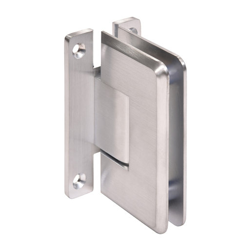 Beveled Corne Shower Hinge "H" Type Full Back Plate  Brushed Chrome