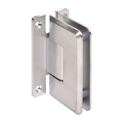 Beveled Corne Shower Hinge "H" Type Full Back Plate  Brushed Chrome